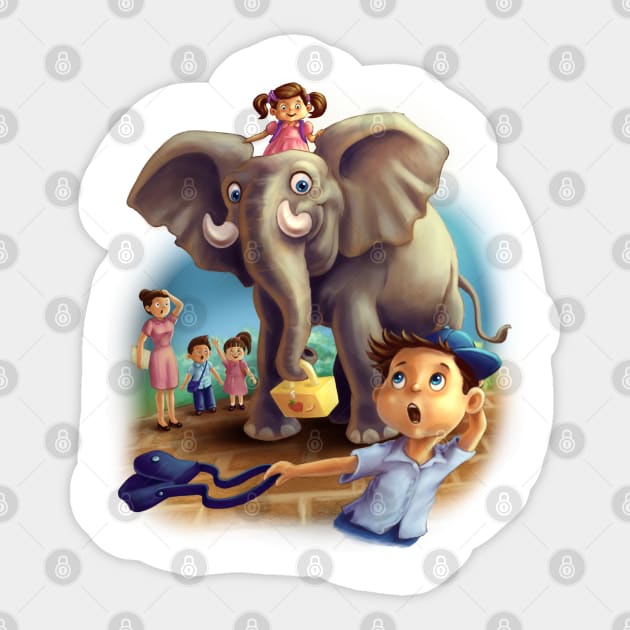 Little Girl's Elephant Pet Sticker by Jay Diloy